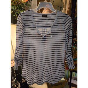 WT # 2001 Ladies Small Crosby Blue & White Striped Tunic